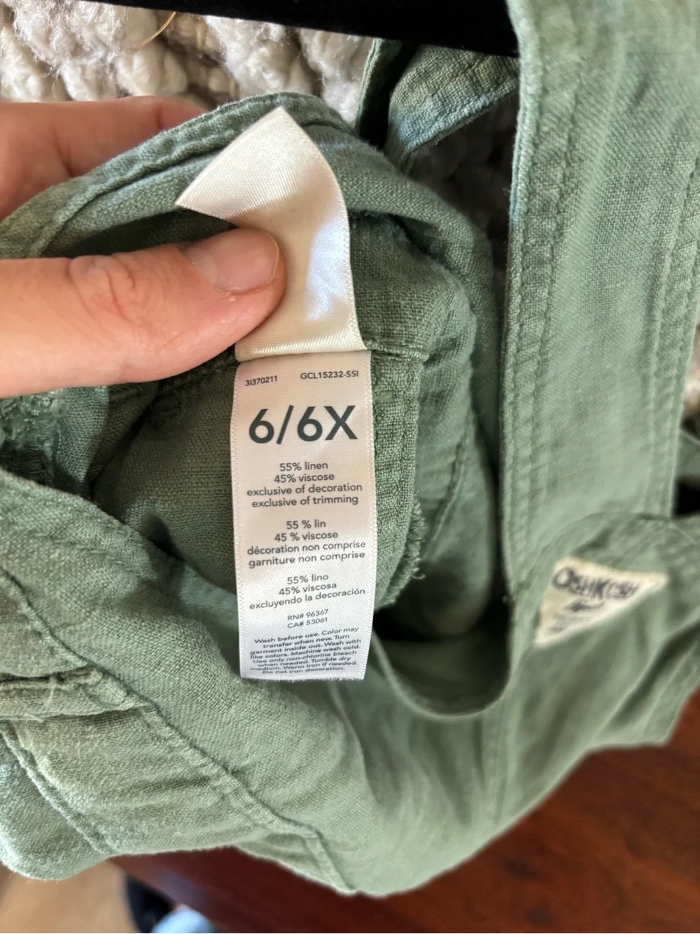 OshKosh B'gosh Sage Green Toddler Short Overalls